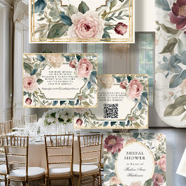 Vintages Elegantes Floral Jugendstil Rosa UAWG Begleitkarte