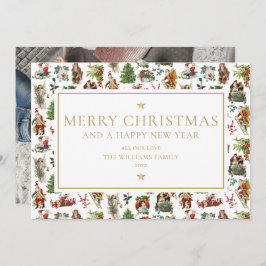 Vintages elegantes Gold Foto Weihnachten