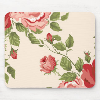 Vintages elegantes Hübsch-rosa Rote Rose-Muster Mousepad