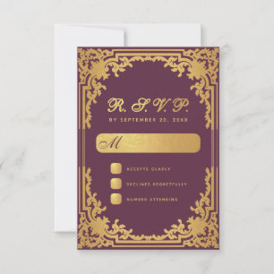 Vintages elegantes Imitat Wine Color RSVP Karte