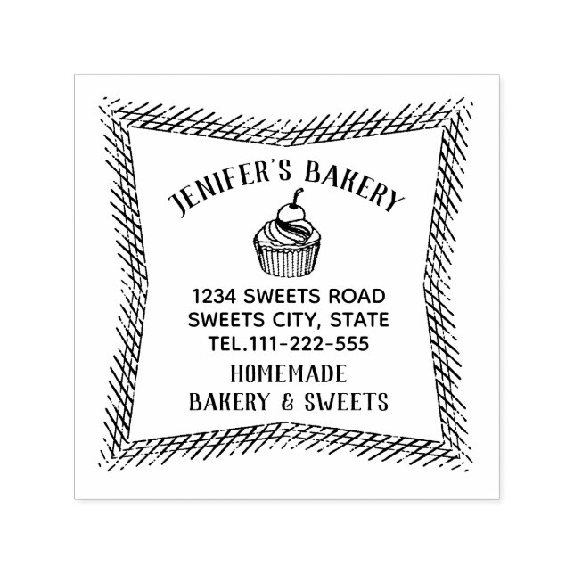 Vintages, elegantes Kuchengebäck Permastempel (Design)