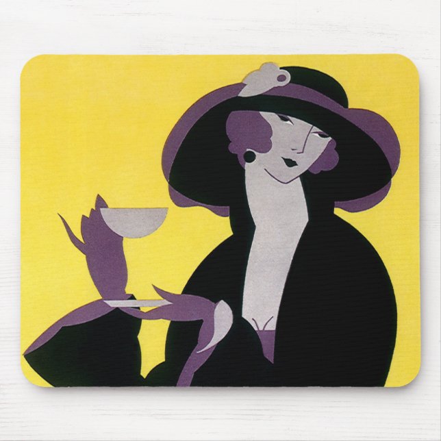 Vintages elegantes Party "Drinking Afternoon Tea" Mousepad (Vorne)