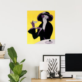 Vintages elegantes Party "Drinking Afternoon Tea" Poster