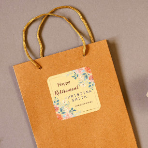 Vintages elegantes Party für Aquarellbilder Quadratischer Aufkleber