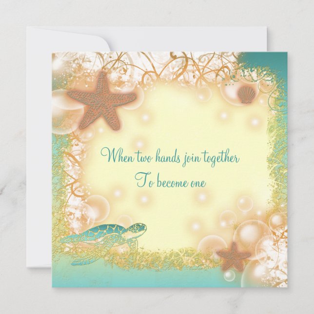 Vintages elegantes Partythema der Strandhochzeit Einladung (Vorderseite)