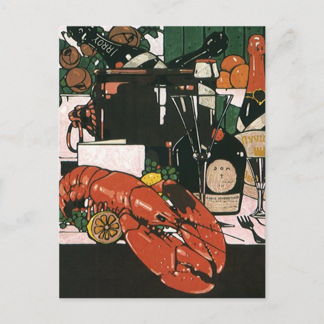 Vintages Elegantes Restaurant Einladung Postkarte (Vorderseite)