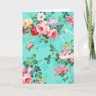 Vintages elegantes rosa rosa Rosenmuster Karte