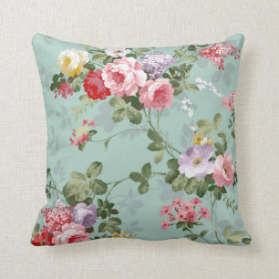 Vintages elegantes rosarotes Rosen-Muster Kissen