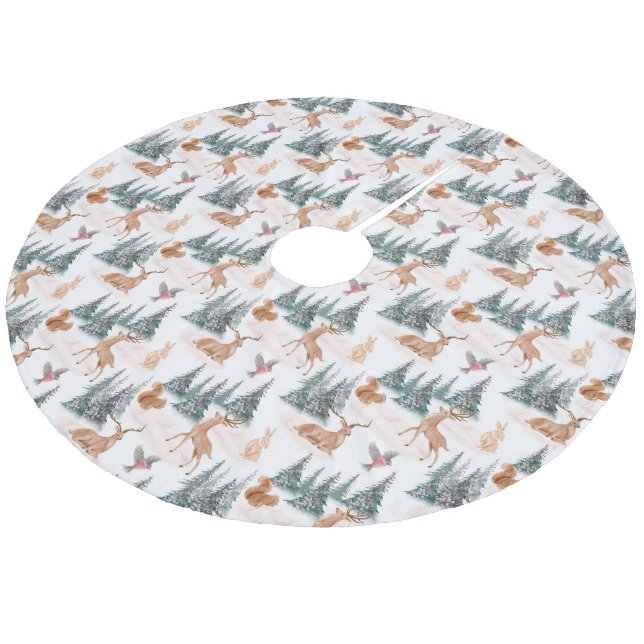 Vintages, elegantes Weihnachtsbaumtier Fleece Weihnachtsbaumdecke (Schrägansicht)