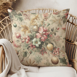 Vintages elegantes Weihnachtskissen mit Blumenmust Kissen