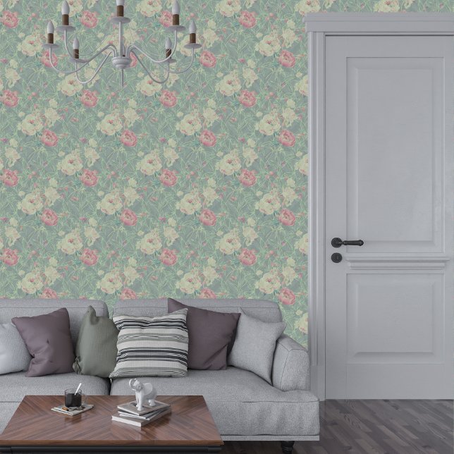 Vintages elegantes Woven Herringbone-Blumenmuster Tapete (Von Creator hochgeladen)
