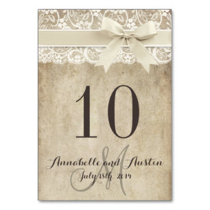 Vintages Eleganz-Band auf Tischnummer