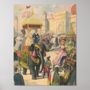 Vintages Elephant Ride Poster
