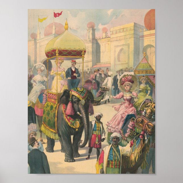 Vintages Elephant Ride Poster (Vorne)
