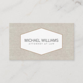 Vintages Emblem auf Tan Linen (Imitate) Visitenkarte