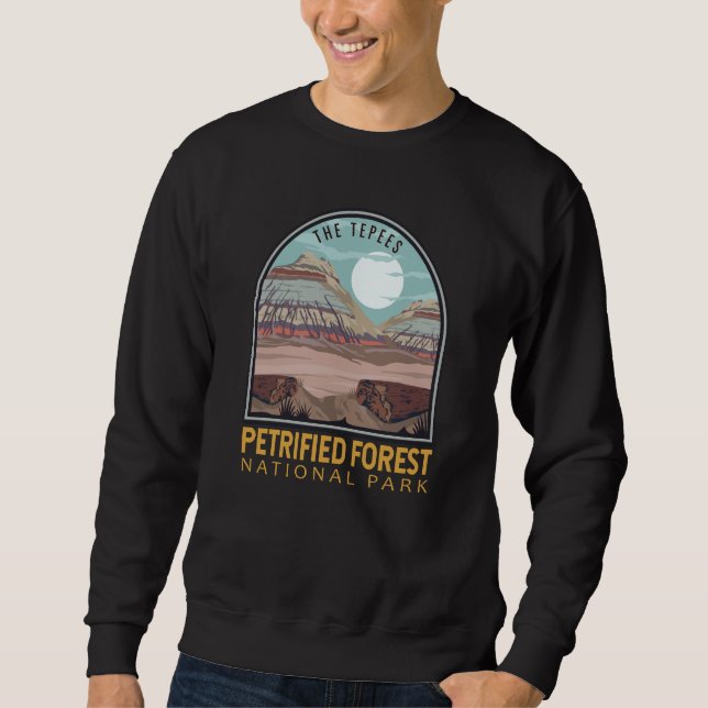Vintages Emblem des versteinerten Waldnationalpark Sweatshirt (Vorderseite)