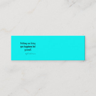 Vintages Emerson Happy Zitat Neon Blue Aquamarin Mini Visitenkarte