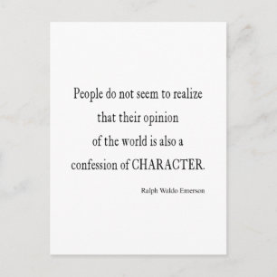 Vintages Emerson Inspirational Character Quote Postkarte