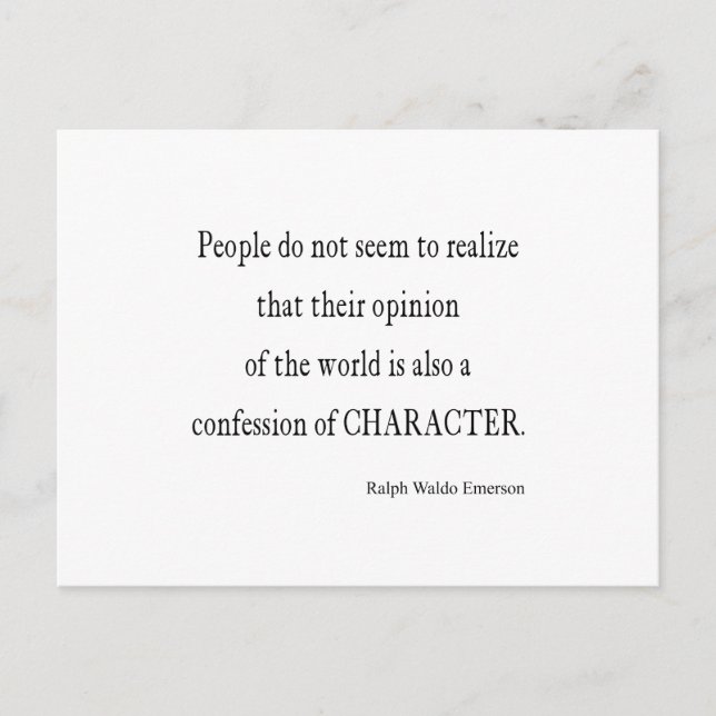 Vintages Emerson Inspirational Character Quote Postkarte (Vorderseite)
