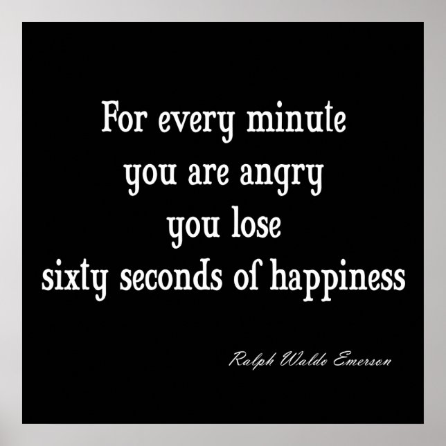 Vintages Emerson Inspirational Happy Zitat Poster (Vorne)