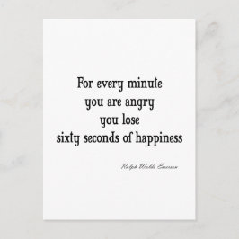 Vintages Emerson Inspirational Happy Zitat Postkarte