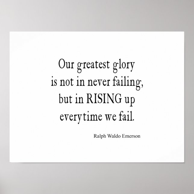 Vintages Emerson Overcoming Failure Zitat Poster (Vorne)