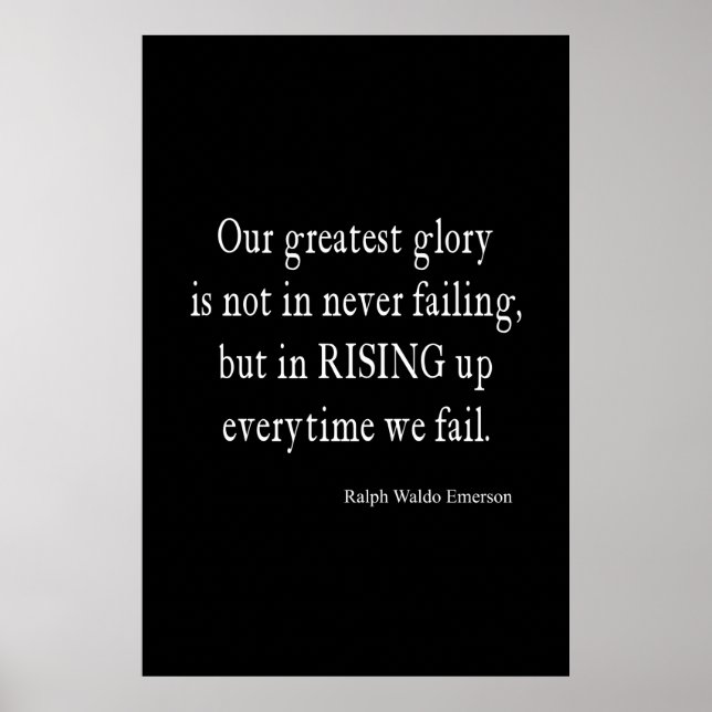 Vintages Emerson Overcoming Failure Zitat Poster (Vorne)