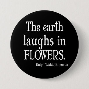 Vintages Emerson, welches die Erde im Blumen-Zitat Button