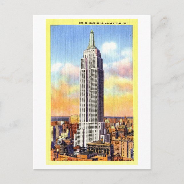 Vintages Empire State Gebäude Postkarte (Vorderseite)