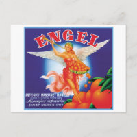 Vintages Engel-Fruchtkäfigetikett
