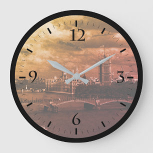 Vintages England London Die Themse Große Wanduhr