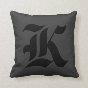 Vintages Englisch beschriftet K, b-Monogramm Kissen