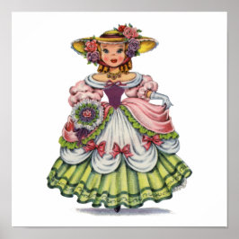 Vintages englisches Mädchen in Elizabethan Poster