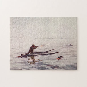 Vintages Enten-Jäger-Seekajak-Gewehr-Puzzle Puzzle