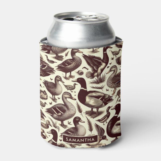 Vintages Enten- und Gänsemuster Dosenkühler (Kanne Vorderseite)
