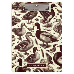 Vintages Enten- und Gänsemuster Klemmbrett