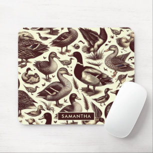 Vintages Enten- und Gänsemuster Mousepad