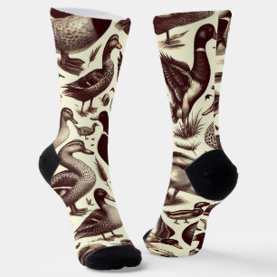 Vintages Enten- und Gänsemuster Socken