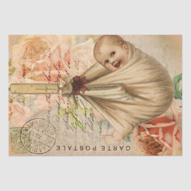 Vintages Entpackungs-Tissue Paper Seidenpapier (Vorderseite)