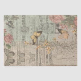 Vintages Ephemera & Butterflies Shabby Chic Seidenpapier