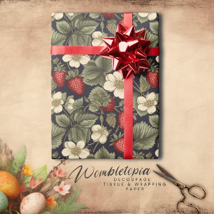 Vintages Erdbeermuster Geschenkpapier