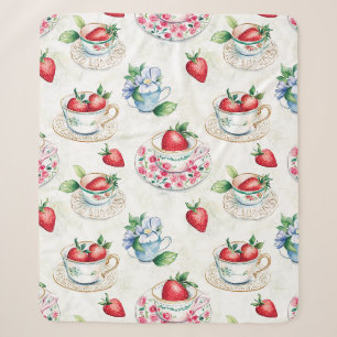 Vintages Erdbeermuster Teacup Blumenmuster Sherpadecke