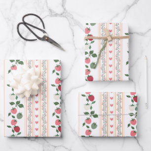 Vintages Erdbeerwallpaper - Greta Geschenkpapier Set