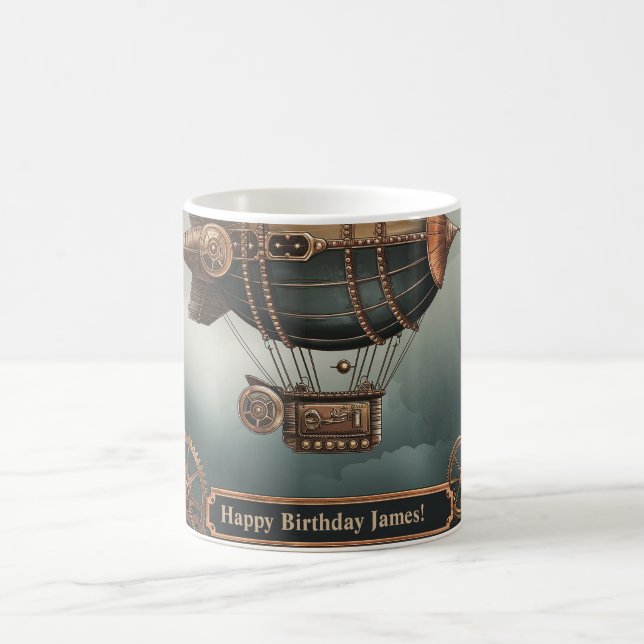 Vintages Erlebnisdesign für die Steamampschifffahr Kaffeetasse (Mittel)