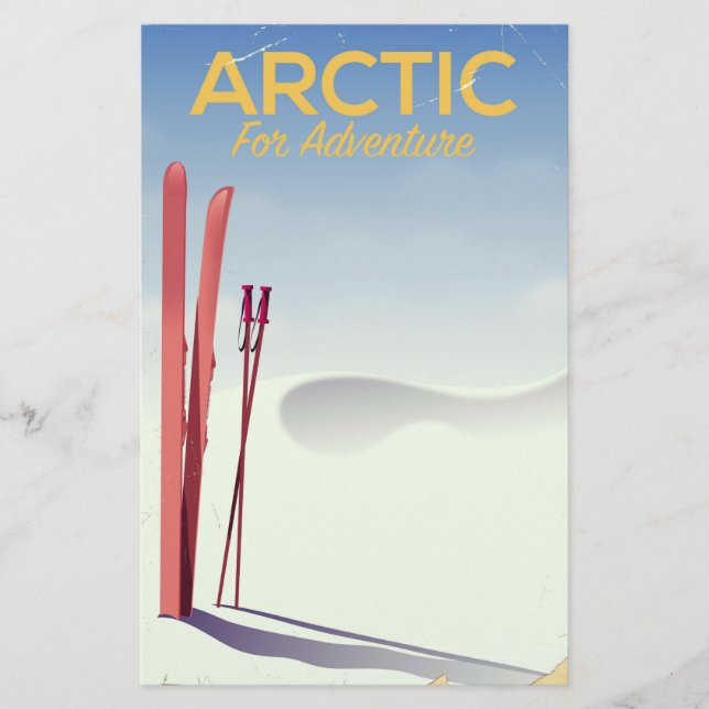 Vintages Erlebnisposter für Arktis Briefpapier (Vorderseite)