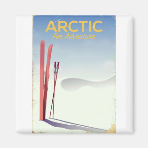 Vintages Erlebnisposter für Arktis Magnet