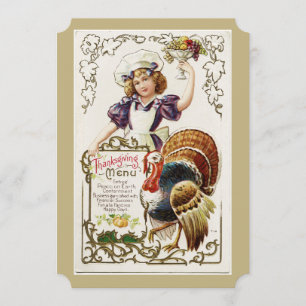 Vintages Erntedank und Einladungen für Mädchen