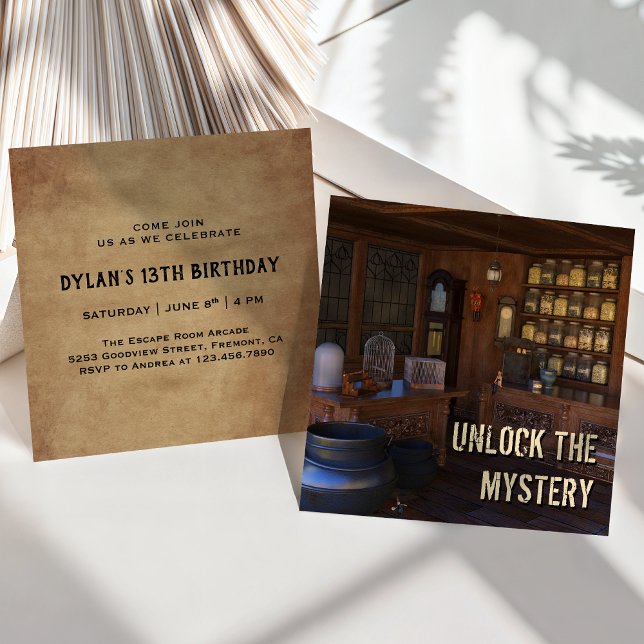 Vintages Escape Room Party Geburtstagseinladung Einladung (Von Creator hochgeladen)