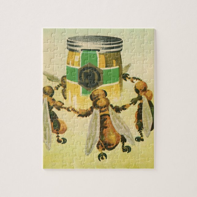 Vintages Essen, Bio Honigbienen, Tanzjar Puzzle (Vertikal)