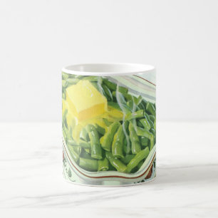 Vintages Essen, grüne Bean Casserole mit Butter Kaffeetasse